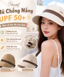 Mũ Chống Nắng Nửa Đầu Vành Rộng UPF 50+