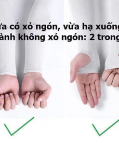 Găng tay chống nắng xỏ ngón ống dài UPF 50+