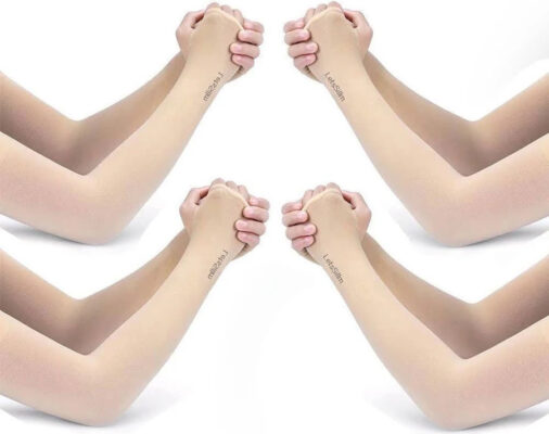 Găng tay chống nắng xỏ ngón ống dài UPF 50+